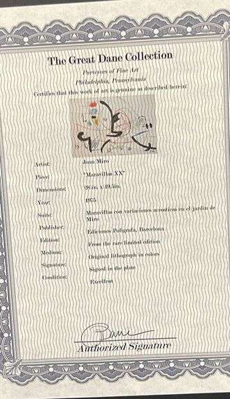 Collectible Limited Edition Joan Miro Lithograph Circa 1975