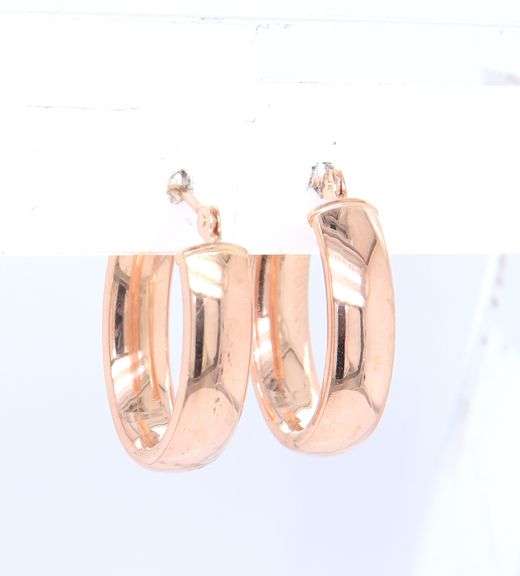 Cute Yellow Gold High Polished U Hoop