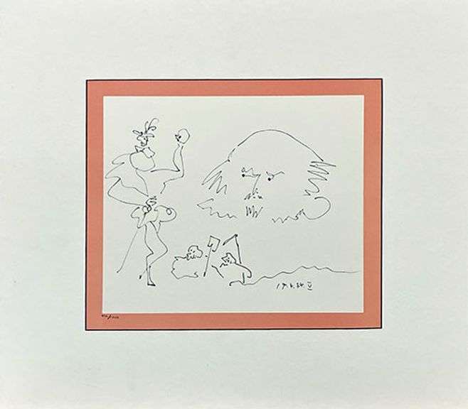 Collectible Vintage Lithograph on Paper by Pablo Picasso Circa 1965