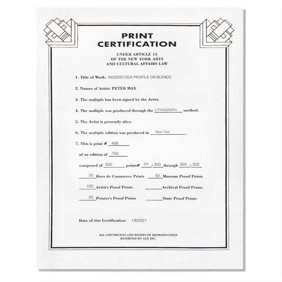 Woodstock Profile on Blends by Peter Max