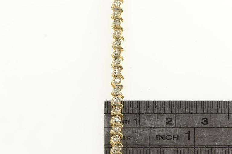 14K Yellow Gold 1.20 Ctw Diamond Classic Tennis Bracelet