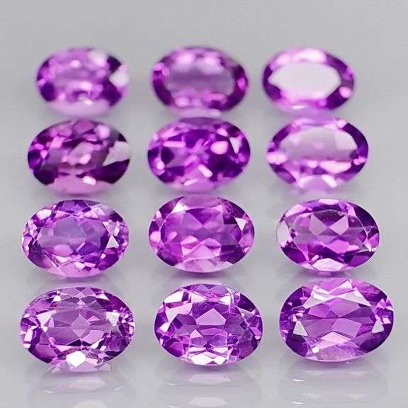 Glittering 8.18ct 7x5mm real Bolivian Amethyst set