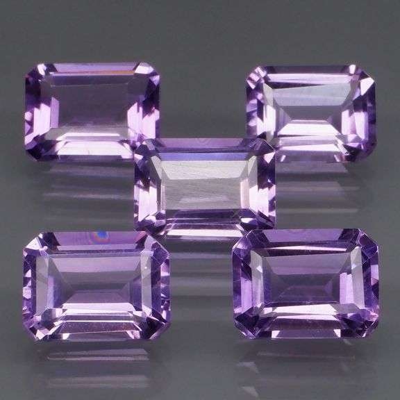 Vibrant 7.54ct 8x6mm real Bolivian Amethyst set