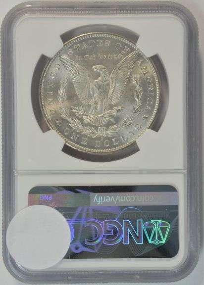 Frosty-white Choice BU 1879-S Morgan Silver Dollar. NGC MS63
