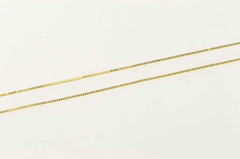 10K Yellow Gold 0.5mm Square Chain Lon Classic Box Link Necklace