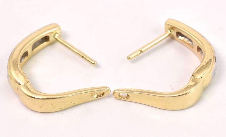 Dazzling Diamond Hoop Earrings in 14K Yellow Gold