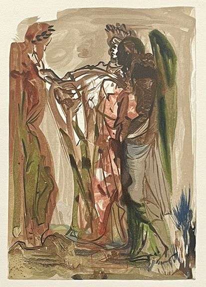 Very Collectible Salvador Dali Woodblock from The Divince Comedy Suite Circa 1964