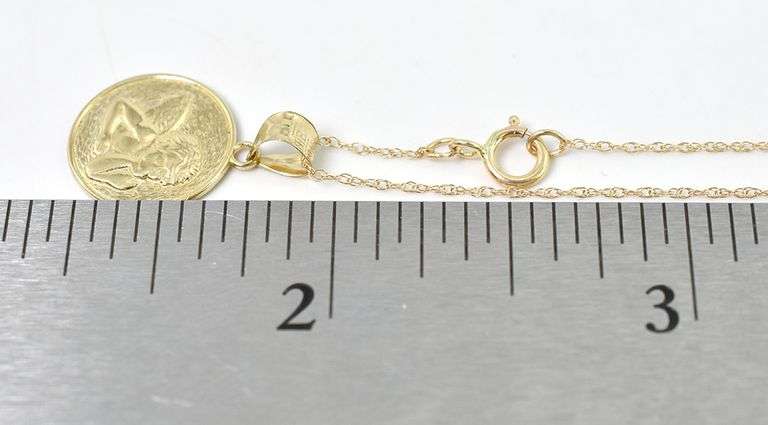 Heavenly 14K Yellow Gold Angle Pendant Necklace