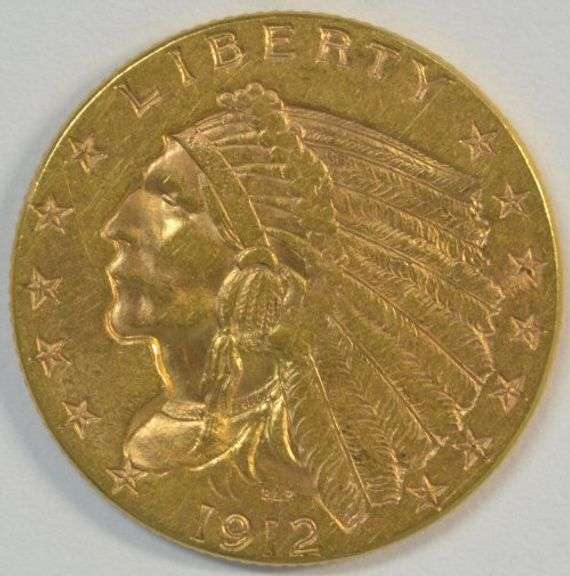 Lovely 1912 US $2.50 Indian Gold Piece. Better date