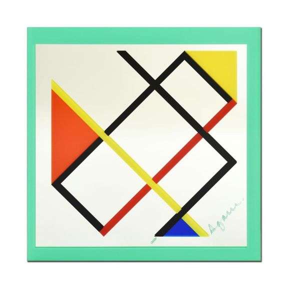 Homage to Mondrian (Green Border) by Agam, Yaacov