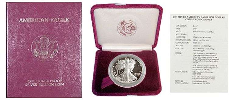 Exceptional Proof 1987 American Silver Eagle-Better Date!