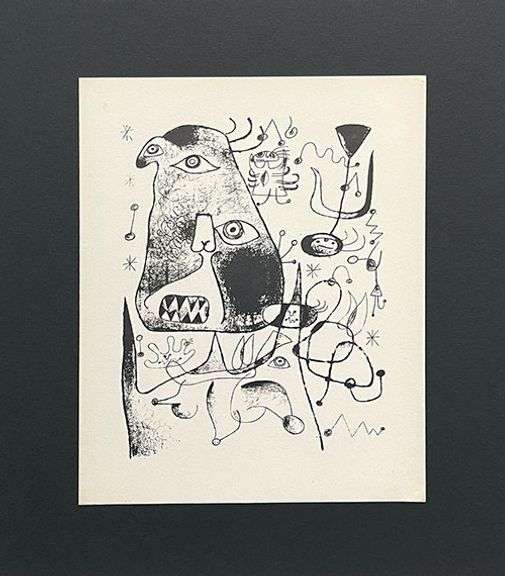 Rare Vintage Limited Edition Joan Miro Lithograph Circa 1947