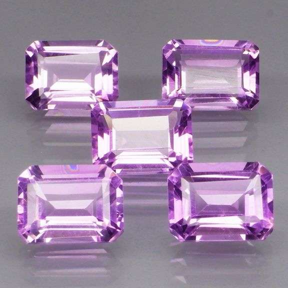 Vibrant 6.61ct 8x6mm real Bolivian Amethyst set