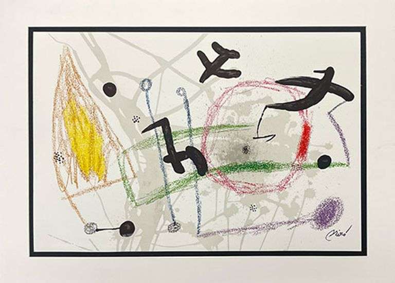 Collectible Limited Edition Joan Miro Lithograph Circa 1975