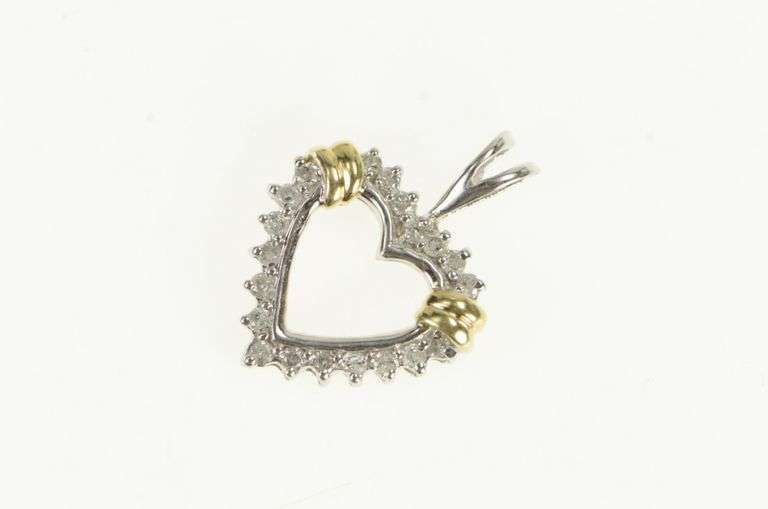 10K Yellow Gold Heart Love Symbol Vintage Romantic Pendant