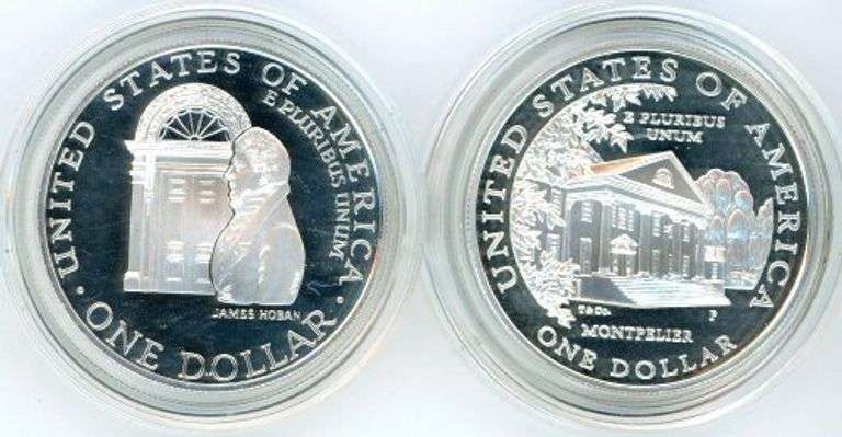 Two Different Commemorative Proof Silver Dollars