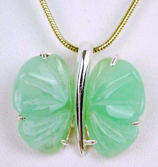 Sterling Jade Butterfly Necklace