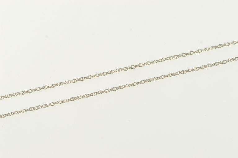 10K White Gold 0.8mm Rolling Simple Twist Plain Chain Link Necklace