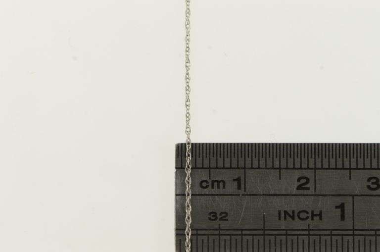 10K White Gold 0.6mm Rolling Woven Twist Chain Link Necklace