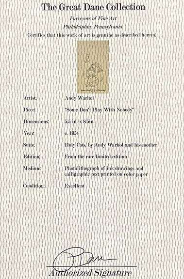 Very Collectable Limited Edition Andy Warhol from Holy Cats Suite