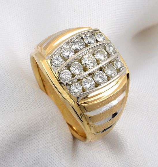 Flashy Man's 1 Ct. Diamond Cluster Ring