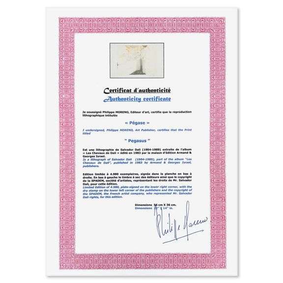 Pegase (Pegasus) by Salvador Dali