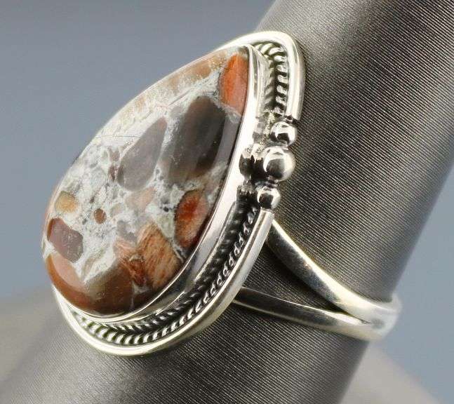 Natural 31.10ct Tabu Jasper size 8.5 ring