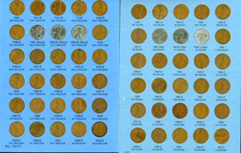 2 Lincoln Wheat Cent Albums: 1941 – 1975