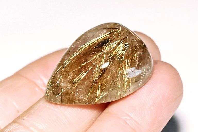 All natural 37.7ct rutilated Ghost Quartz