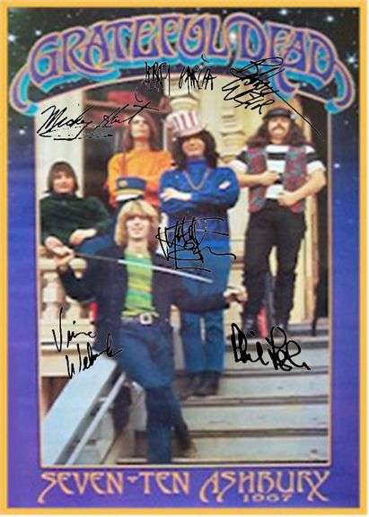 Grateful Dead Autographed Facsimile Signed Poster 24x36