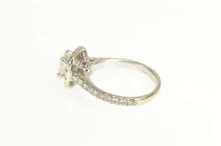 14K White Gold 1.68 Ctw Princess Diamond Halo Engagement Ring