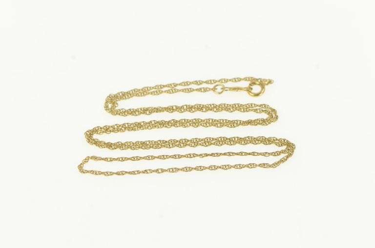 14K Yellow Gold 1.0mm Rolling Cable Vintage Woven Chain Necklace