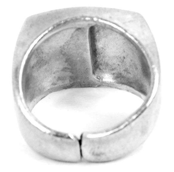 Sterling & Black Onyx German Shield Signet Ring, 7.5