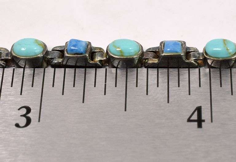 Turquoise Tennis Bracelet in Sterling Silver