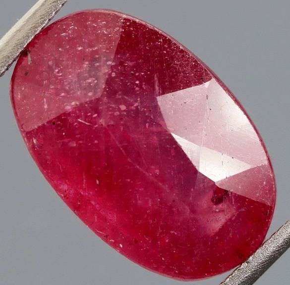 Bright 6.89ct oval cut rich blood red Ruby