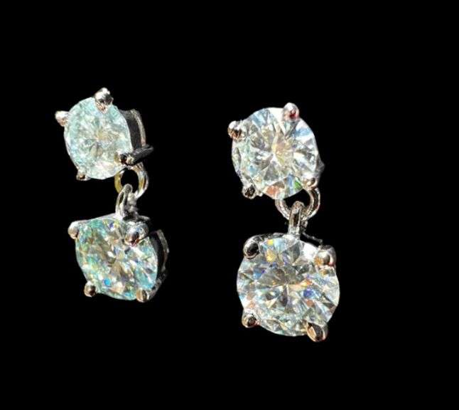 Sparkling 3.25 Cttw Ice Blue Fire Moissanite Earrings