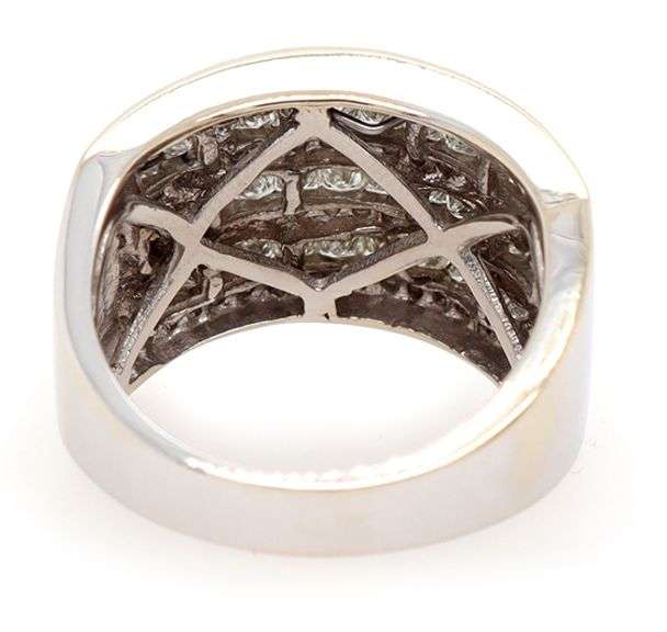 2.80ctw Princess and Round Diamond Multi Row Band Ring in 18K