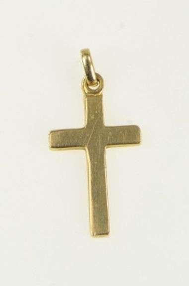 14K Yellow Gold Cross Christian Faith Symbol Vintage Pendant