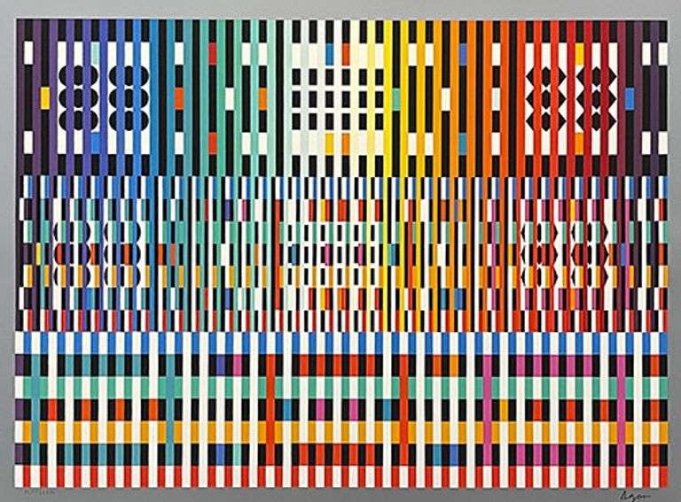 Rare Yaacov Agam Original Lithograph Hand Signed