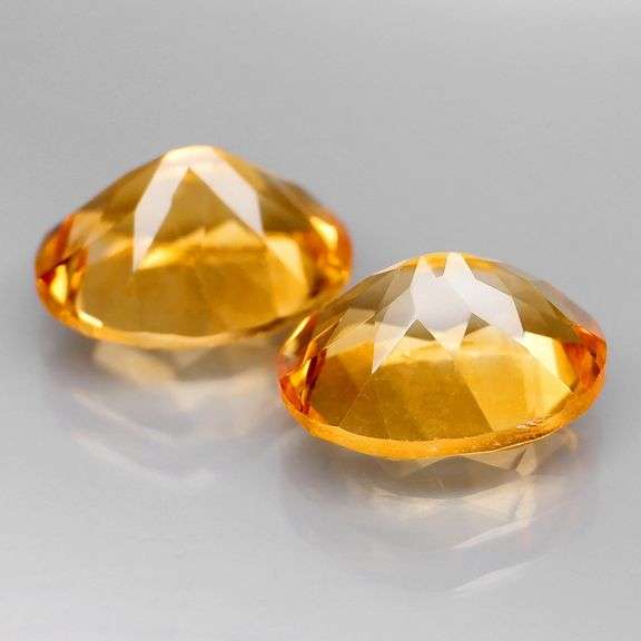 High fire 6.84ct golden yellow Citrine pair
