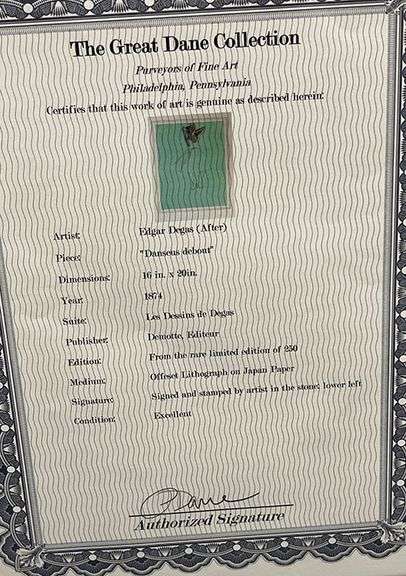 Extremely Rare and Collectible Antique Edgar Degas From Les Dessins de Degas Suite