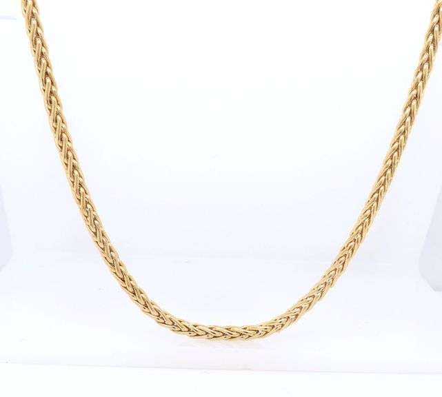 Elegant 18kt Wheat Link Chain Necklace