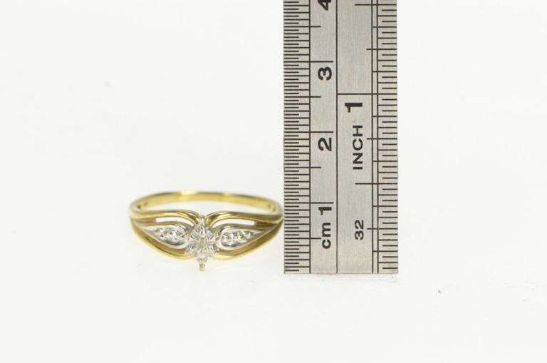 10K Yellow Gold Vintage Diamond Classic Promise Ring