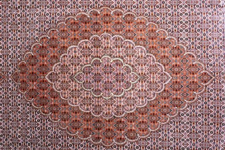 Hand Woven Persian Tabriz Fish Design 6.8x9.11