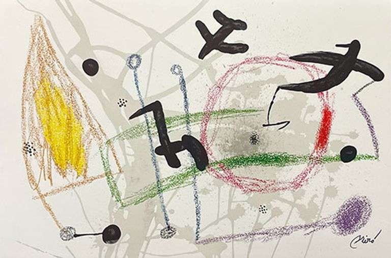 Collectible Limited Edition Joan Miro Lithograph Circa 1975