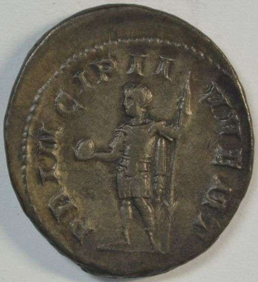 Scarcer Original Phillip II Roman Silver Piece from 247 to 249 AD. Choice