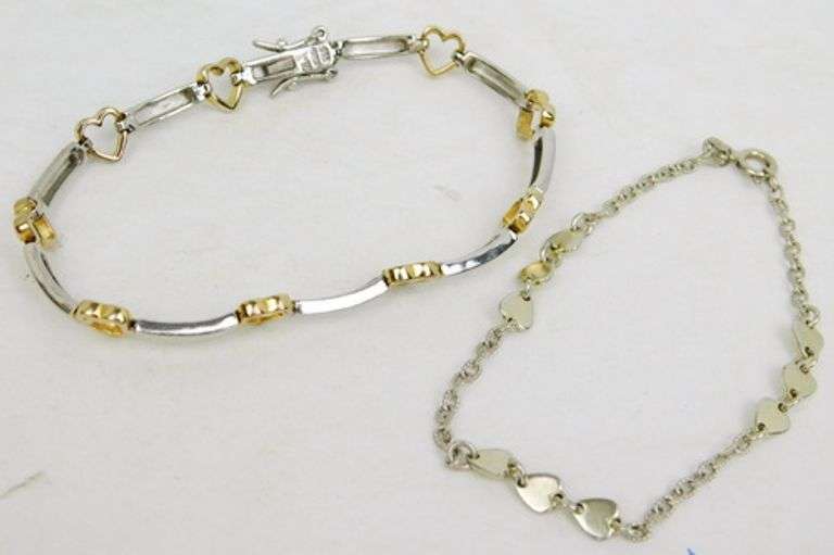 2 Sterling Silver Heart Bracelets