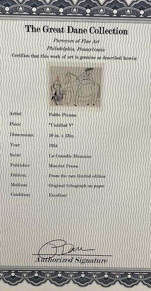 Picasso from Rare Limited Edition. Original Lithograph on Paper