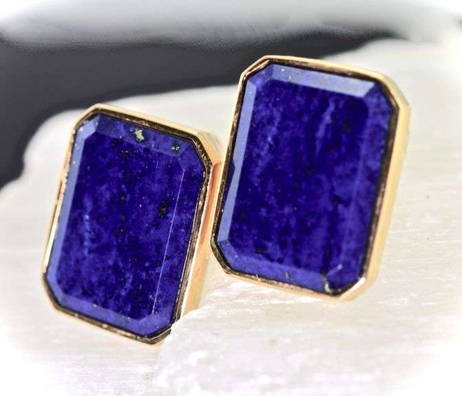 Vibrant 18K Lapis Earrings