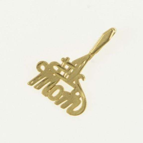 14K Yellow Gold #1 Number One Mom Mother's Day Charm/Pendant